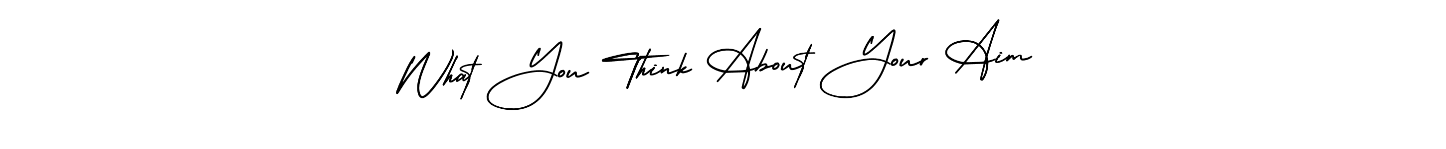 The best way (AmerikaSignatureDemo-Regular) to make a short signature is to pick only two or three words in your name. The name What You Think About Your Aim include a total of six letters. For converting this name. What You Think About Your Aim signature style 3 images and pictures png