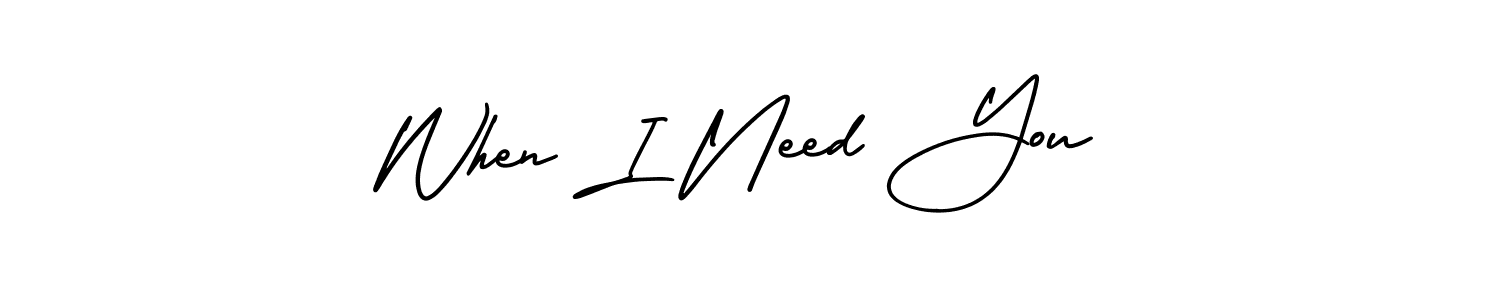 You should practise on your own different ways (AmerikaSignatureDemo-Regular) to write your name (When I Need You) in signature. don't let someone else do it for you. When I Need You signature style 3 images and pictures png