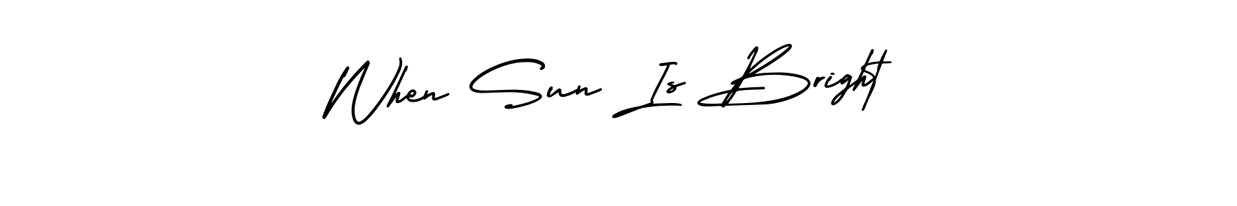 Design your own signature with our free online signature maker. With this signature software, you can create a handwritten (AmerikaSignatureDemo-Regular) signature for name When Sun Is Bright. When Sun Is Bright signature style 3 images and pictures png