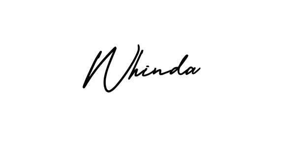 You should practise on your own different ways (AmerikaSignatureDemo-Regular) to write your name (Whinda) in signature. don't let someone else do it for you. Whinda signature style 3 images and pictures png