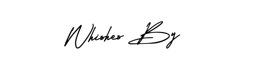 You should practise on your own different ways (AmerikaSignatureDemo-Regular) to write your name (Whishes By) in signature. don't let someone else do it for you. Whishes By signature style 3 images and pictures png