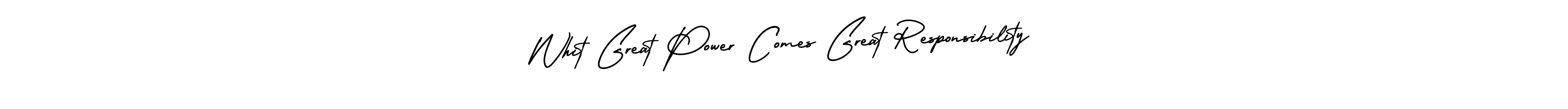 Similarly AmerikaSignatureDemo-Regular is the best handwritten signature design. Signature creator online .You can use it as an online autograph creator for name Whit Great Power Comes Great Responsibility. Whit Great Power Comes Great Responsibility signature style 3 images and pictures png