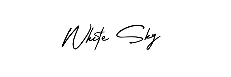 You should practise on your own different ways (AmerikaSignatureDemo-Regular) to write your name (White Sky) in signature. don't let someone else do it for you. White Sky signature style 3 images and pictures png