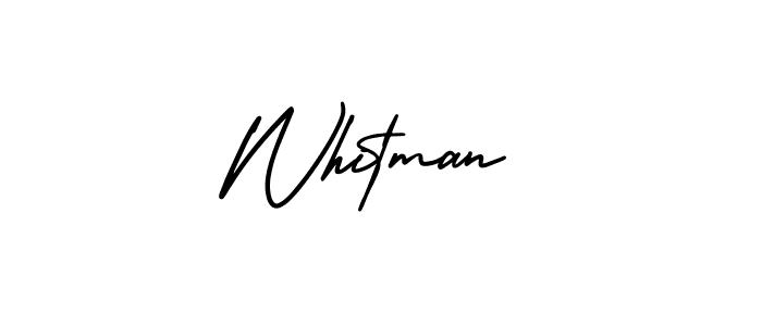 How to make Whitman name signature. Use AmerikaSignatureDemo-Regular style for creating short signs online. This is the latest handwritten sign. Whitman signature style 3 images and pictures png