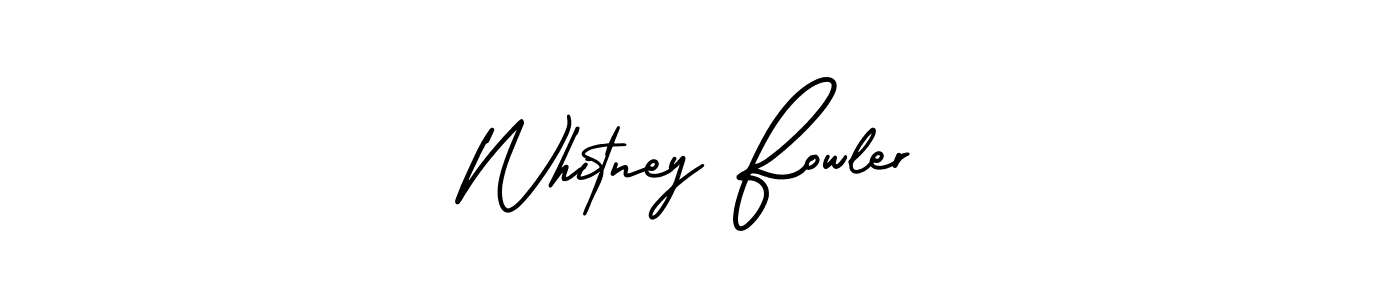 How to make Whitney Fowler name signature. Use AmerikaSignatureDemo-Regular style for creating short signs online. This is the latest handwritten sign. Whitney Fowler signature style 3 images and pictures png