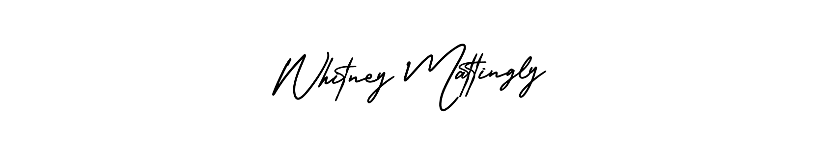 Use a signature maker to create a handwritten signature online. With this signature software, you can design (AmerikaSignatureDemo-Regular) your own signature for name Whitney Mattingly. Whitney Mattingly signature style 3 images and pictures png