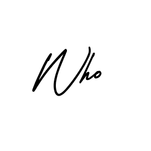 The best way (AmerikaSignatureDemo-Regular) to make a short signature is to pick only two or three words in your name. The name Who include a total of six letters. For converting this name. Who signature style 3 images and pictures png