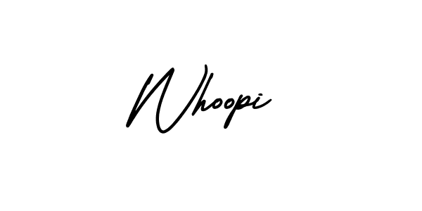 Whoopi stylish signature style. Best Handwritten Sign (AmerikaSignatureDemo-Regular) for my name. Handwritten Signature Collection Ideas for my name Whoopi. Whoopi signature style 3 images and pictures png