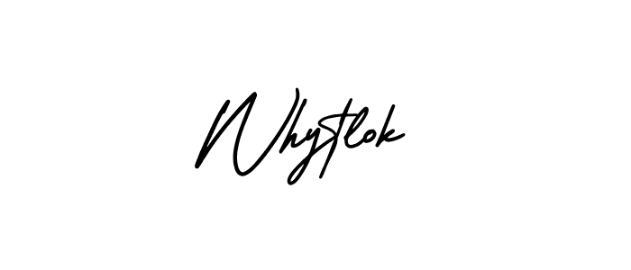You should practise on your own different ways (AmerikaSignatureDemo-Regular) to write your name (Whytlok) in signature. don't let someone else do it for you. Whytlok signature style 3 images and pictures png