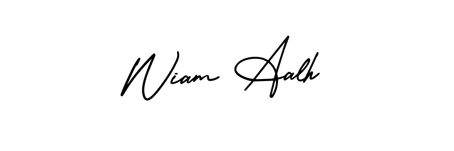 Best and Professional Signature Style for Wiam Aalh. AmerikaSignatureDemo-Regular Best Signature Style Collection. Wiam Aalh signature style 3 images and pictures png
