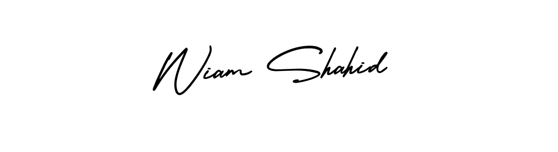 Also You can easily find your signature by using the search form. We will create Wiam Shahid name handwritten signature images for you free of cost using AmerikaSignatureDemo-Regular sign style. Wiam Shahid signature style 3 images and pictures png