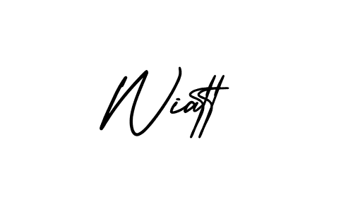 Design your own signature with our free online signature maker. With this signature software, you can create a handwritten (AmerikaSignatureDemo-Regular) signature for name Wiatt. Wiatt signature style 3 images and pictures png