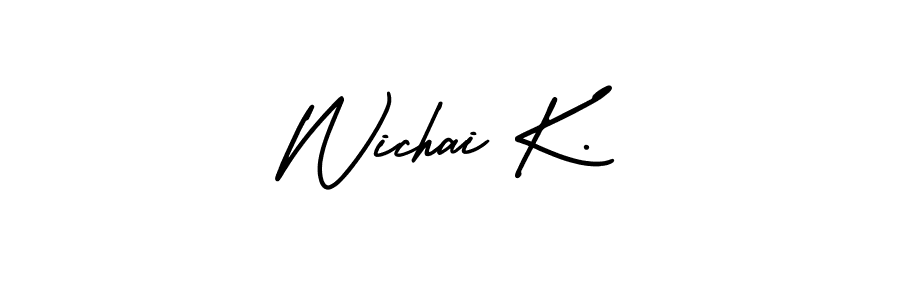 Wichai K. stylish signature style. Best Handwritten Sign (AmerikaSignatureDemo-Regular) for my name. Handwritten Signature Collection Ideas for my name Wichai K.. Wichai K. signature style 3 images and pictures png