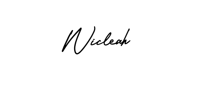 Create a beautiful signature design for name Wicleah. With this signature (AmerikaSignatureDemo-Regular) fonts, you can make a handwritten signature for free. Wicleah signature style 3 images and pictures png