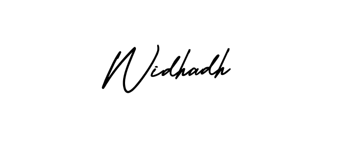 The best way (AmerikaSignatureDemo-Regular) to make a short signature is to pick only two or three words in your name. The name Widhadh include a total of six letters. For converting this name. Widhadh signature style 3 images and pictures png