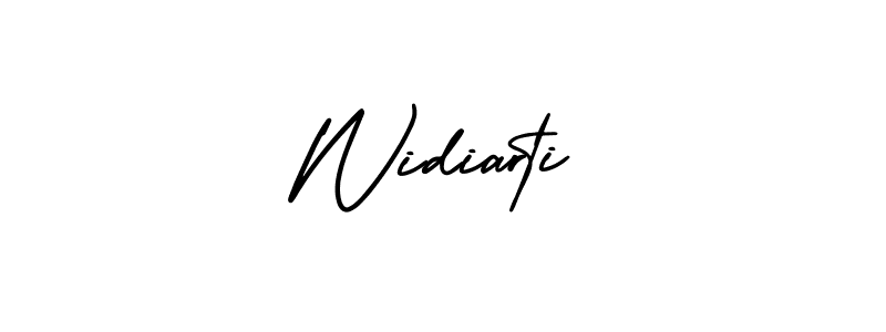 Use a signature maker to create a handwritten signature online. With this signature software, you can design (AmerikaSignatureDemo-Regular) your own signature for name Widiarti. Widiarti signature style 3 images and pictures png