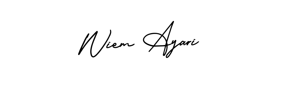 Best and Professional Signature Style for Wiem Ayari. AmerikaSignatureDemo-Regular Best Signature Style Collection. Wiem Ayari signature style 3 images and pictures png