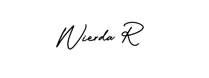 How to Draw Wierda R signature style? AmerikaSignatureDemo-Regular is a latest design signature styles for name Wierda R. Wierda R signature style 3 images and pictures png