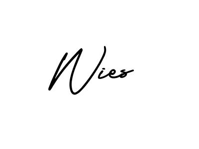 Wies stylish signature style. Best Handwritten Sign (AmerikaSignatureDemo-Regular) for my name. Handwritten Signature Collection Ideas for my name Wies. Wies signature style 3 images and pictures png