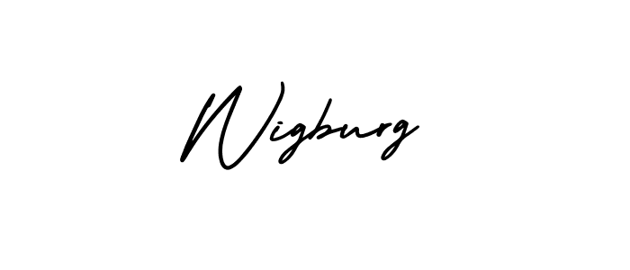 How to make Wigburg name signature. Use AmerikaSignatureDemo-Regular style for creating short signs online. This is the latest handwritten sign. Wigburg signature style 3 images and pictures png