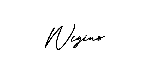 Design your own signature with our free online signature maker. With this signature software, you can create a handwritten (AmerikaSignatureDemo-Regular) signature for name Wigins. Wigins signature style 3 images and pictures png