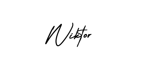 The best way (AmerikaSignatureDemo-Regular) to make a short signature is to pick only two or three words in your name. The name Wiktor include a total of six letters. For converting this name. Wiktor signature style 3 images and pictures png