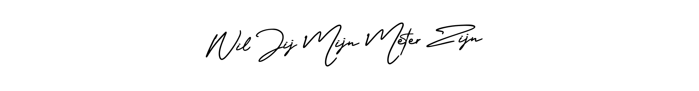 if you are searching for the best signature style for your name Wil Jij Mijn Meter Zijn. so please give up your signature search. here we have designed multiple signature styles  using AmerikaSignatureDemo-Regular. Wil Jij Mijn Meter Zijn signature style 3 images and pictures png