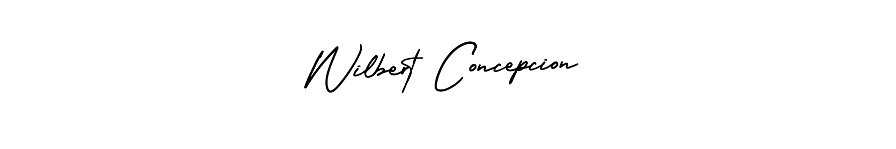 How to make Wilbert Concepcion name signature. Use AmerikaSignatureDemo-Regular style for creating short signs online. This is the latest handwritten sign. Wilbert Concepcion signature style 3 images and pictures png