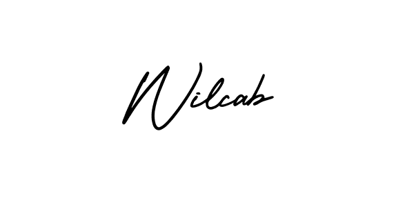 You should practise on your own different ways (AmerikaSignatureDemo-Regular) to write your name (Wilcab) in signature. don't let someone else do it for you. Wilcab signature style 3 images and pictures png