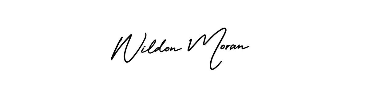 Make a beautiful signature design for name Wildon Moran. With this signature (AmerikaSignatureDemo-Regular) style, you can create a handwritten signature for free. Wildon Moran signature style 3 images and pictures png