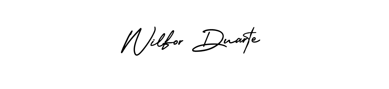 Best and Professional Signature Style for Wilfor Duarte. AmerikaSignatureDemo-Regular Best Signature Style Collection. Wilfor Duarte signature style 3 images and pictures png
