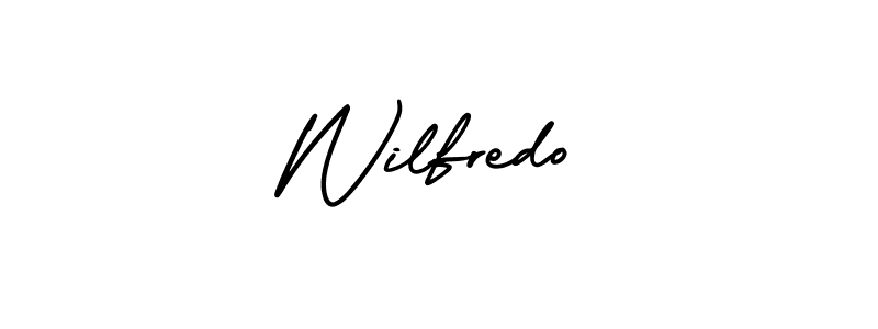 Design your own signature with our free online signature maker. With this signature software, you can create a handwritten (AmerikaSignatureDemo-Regular) signature for name Wilfredo. Wilfredo signature style 3 images and pictures png