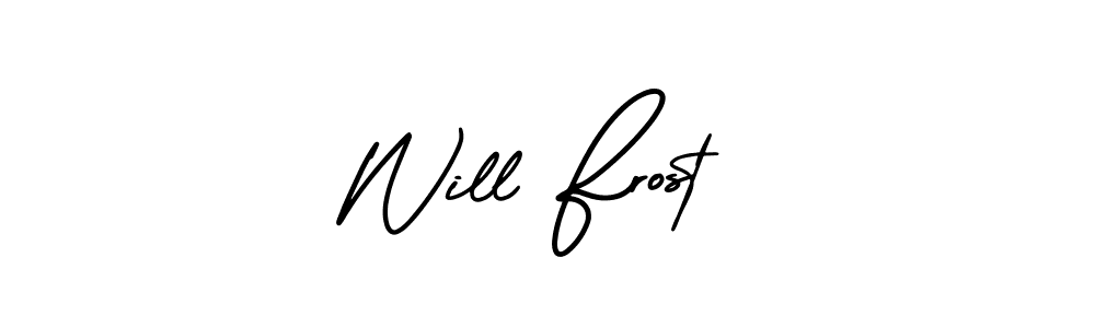 You should practise on your own different ways (AmerikaSignatureDemo-Regular) to write your name (Will Frost) in signature. don't let someone else do it for you. Will Frost signature style 3 images and pictures png