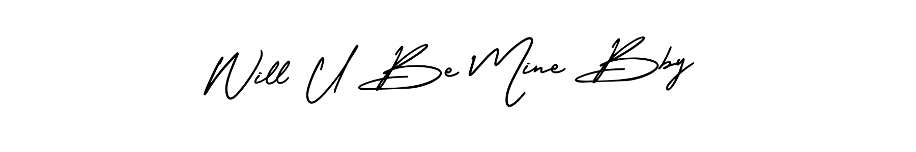 Make a beautiful signature design for name Will U Be Mine Bby. With this signature (AmerikaSignatureDemo-Regular) style, you can create a handwritten signature for free. Will U Be Mine Bby signature style 3 images and pictures png