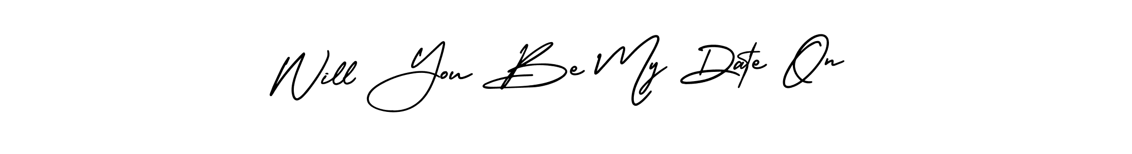 AmerikaSignatureDemo-Regular is a professional signature style that is perfect for those who want to add a touch of class to their signature. It is also a great choice for those who want to make their signature more unique. Get Will You Be My Date On name to fancy signature for free. Will You Be My Date On signature style 3 images and pictures png