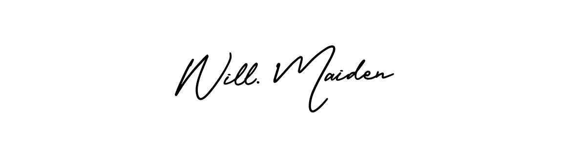 This is the best signature style for the Will. Maiden name. Also you like these signature font (AmerikaSignatureDemo-Regular). Mix name signature. Will. Maiden signature style 3 images and pictures png