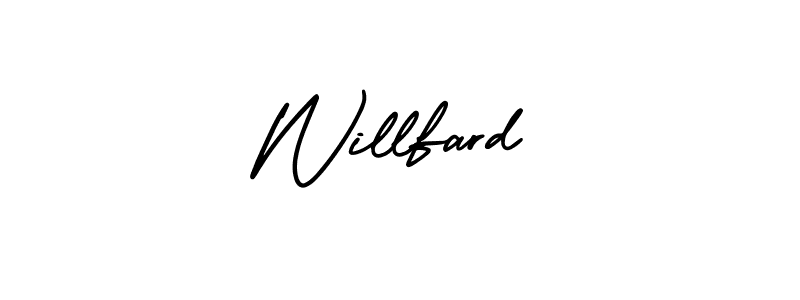 How to make Willfard name signature. Use AmerikaSignatureDemo-Regular style for creating short signs online. This is the latest handwritten sign. Willfard signature style 3 images and pictures png