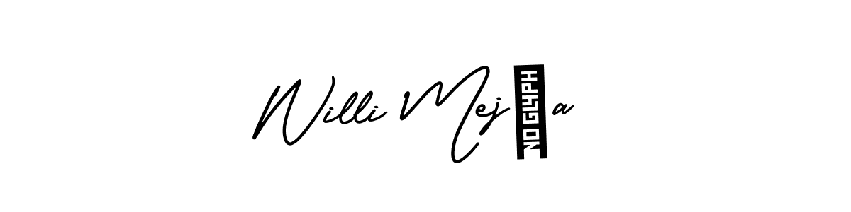 Willi Mejía stylish signature style. Best Handwritten Sign (AmerikaSignatureDemo-Regular) for my name. Handwritten Signature Collection Ideas for my name Willi Mejía. Willi Mejía signature style 3 images and pictures png