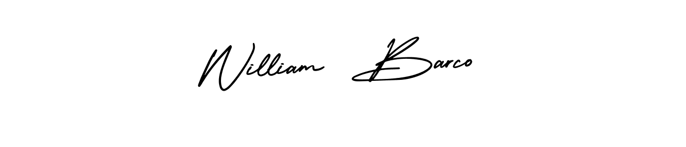 How to make William  Barco signature? AmerikaSignatureDemo-Regular is a professional autograph style. Create handwritten signature for William  Barco name. William  Barco signature style 3 images and pictures png