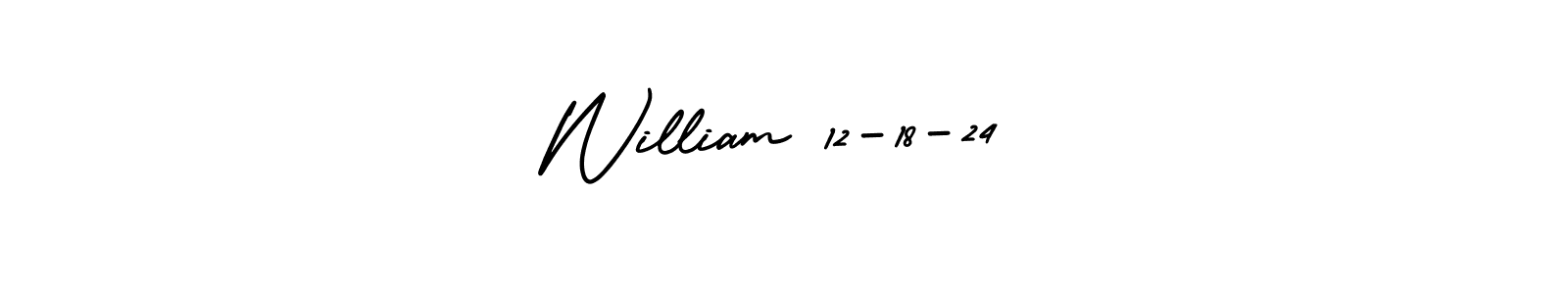 It looks lik you need a new signature style for name William 12-18-24. Design unique handwritten (AmerikaSignatureDemo-Regular) signature with our free signature maker in just a few clicks. William 12-18-24 signature style 3 images and pictures png