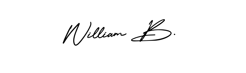 Use a signature maker to create a handwritten signature online. With this signature software, you can design (AmerikaSignatureDemo-Regular) your own signature for name William B.. William B. signature style 3 images and pictures png