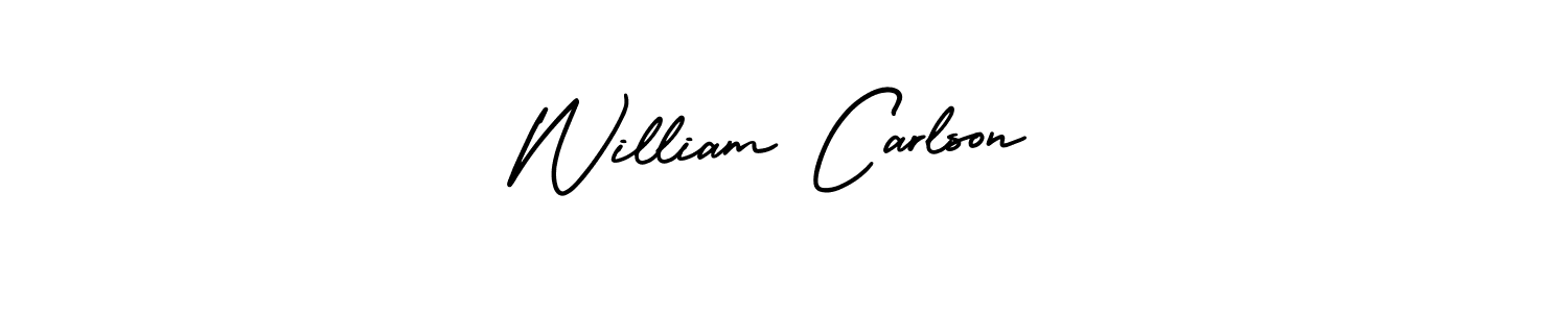 This is the best signature style for the William Carlson name. Also you like these signature font (AmerikaSignatureDemo-Regular). Mix name signature. William Carlson signature style 3 images and pictures png