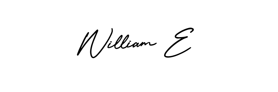 Use a signature maker to create a handwritten signature online. With this signature software, you can design (AmerikaSignatureDemo-Regular) your own signature for name William E. William E signature style 3 images and pictures png