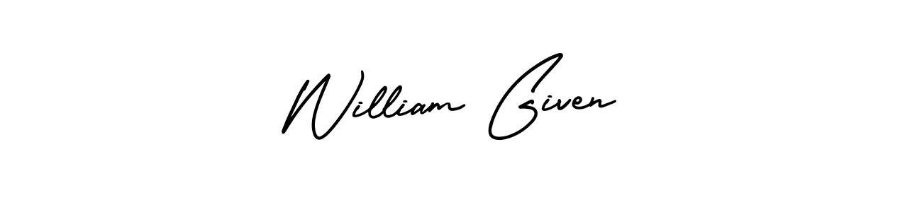 The best way (AmerikaSignatureDemo-Regular) to make a short signature is to pick only two or three words in your name. The name William Given include a total of six letters. For converting this name. William Given signature style 3 images and pictures png