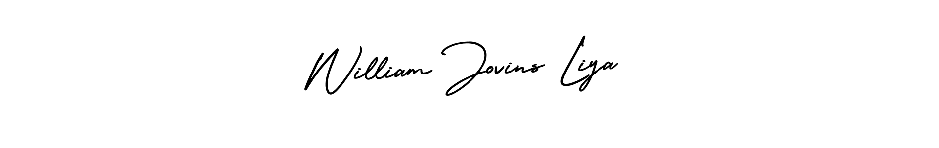 How to make William Jovins Liya name signature. Use AmerikaSignatureDemo-Regular style for creating short signs online. This is the latest handwritten sign. William Jovins Liya signature style 3 images and pictures png