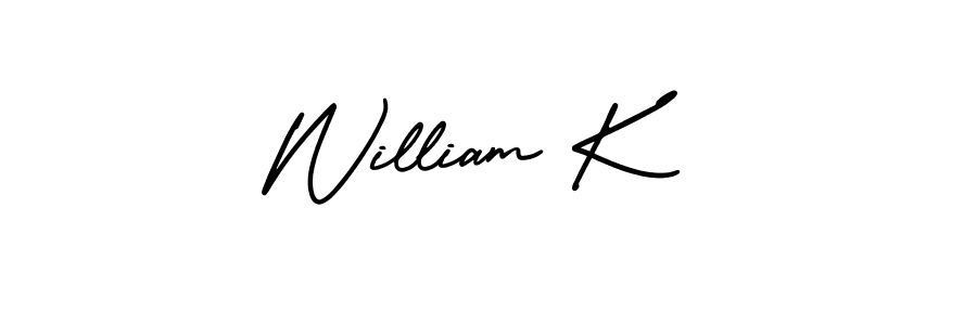 Make a beautiful signature design for name William K. Use this online signature maker to create a handwritten signature for free. William K signature style 3 images and pictures png