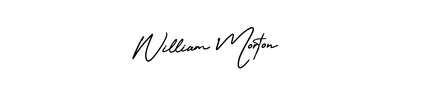 Make a beautiful signature design for name William Morton. With this signature (AmerikaSignatureDemo-Regular) style, you can create a handwritten signature for free. William Morton signature style 3 images and pictures png