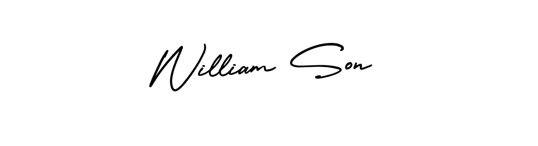 You should practise on your own different ways (AmerikaSignatureDemo-Regular) to write your name (William Son) in signature. don't let someone else do it for you. William Son signature style 3 images and pictures png