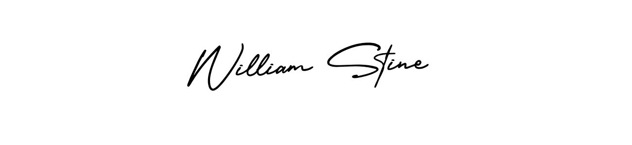 Design your own signature with our free online signature maker. With this signature software, you can create a handwritten (AmerikaSignatureDemo-Regular) signature for name William Stine. William Stine signature style 3 images and pictures png