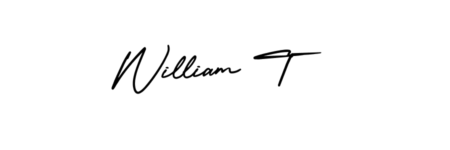 Create a beautiful signature design for name William T. With this signature (AmerikaSignatureDemo-Regular) fonts, you can make a handwritten signature for free. William T signature style 3 images and pictures png